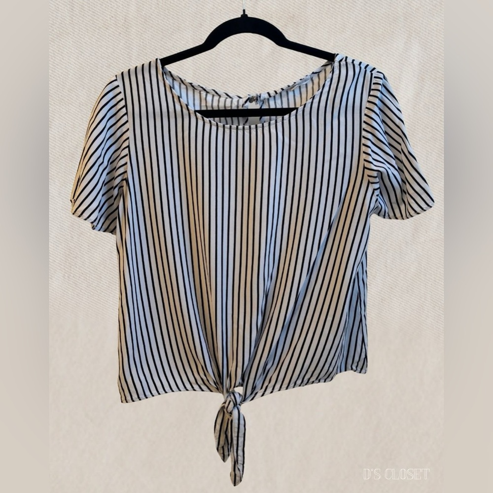 Striped Black and White Women's Top